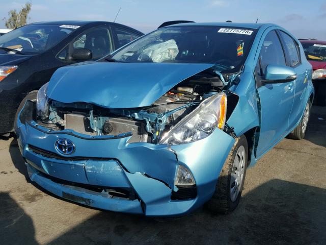 JTDKDTB31C1003493 - 2012 TOYOTA PRIUS C BLUE photo 2