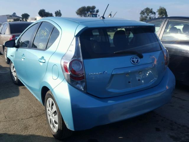 JTDKDTB31C1003493 - 2012 TOYOTA PRIUS C BLUE photo 3