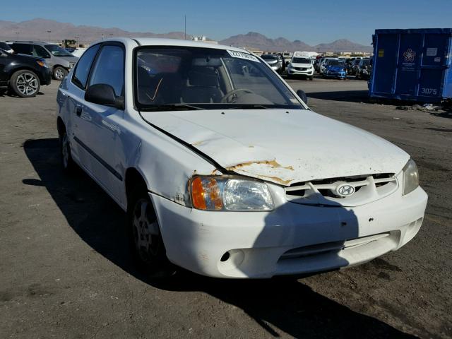 KMHCF35G92U211417 - 2002 HYUNDAI ACCENT L WHITE photo 1