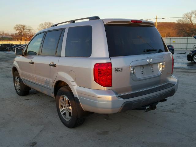 5FNYF18615B053203 - 2005 HONDA PILOT EXL SILVER photo 3