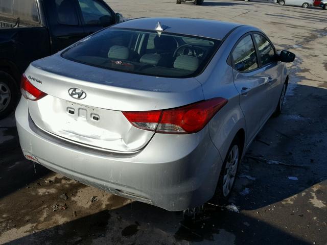 5NPDH4AE3DH190591 - 2013 HYUNDAI ELANTRA GL SILVER photo 4