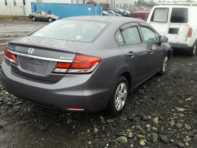 19XFB2E57EE067231 - 2014 HONDA CIVIC LX GRAY photo 4