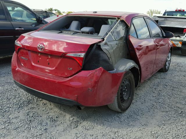 2T1BURHE9GC504340 - 2016 TOYOTA COROLLA L RED photo 4