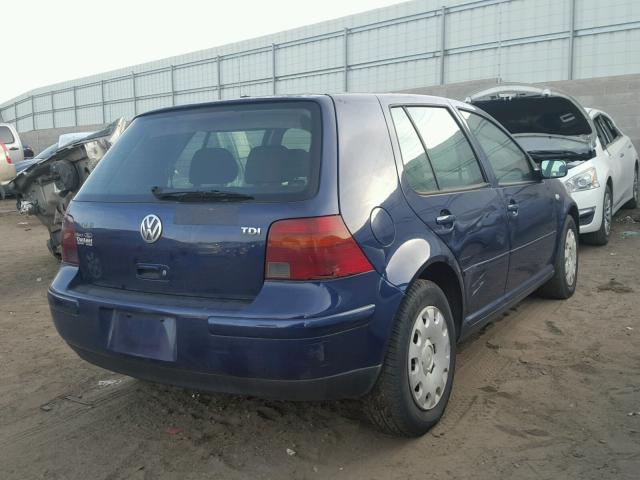 9BWFR61J344012528 - 2004 VOLKSWAGEN GOLF GL TD BLUE photo 4