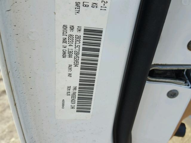 2B3CL5CT2BH520594 - 2011 DODGE CHARGER R/ WHITE photo 10