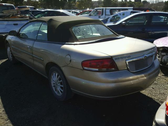 1C3EL55TX3N500854 - 2003 CHRYSLER SEBRING LX GOLD photo 3