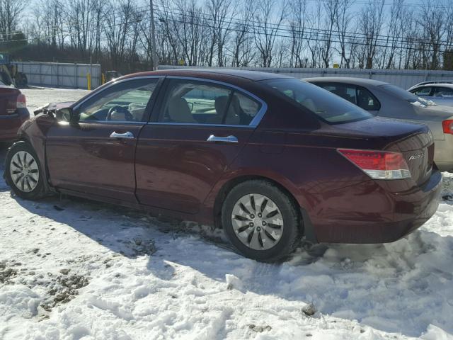 1HGCP2F35AA143626 - 2010 HONDA ACCORD LX BURGUNDY photo 3