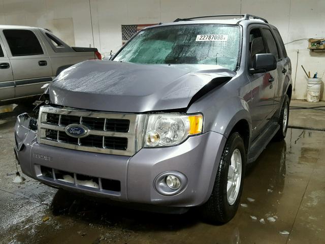 1FMCU03Z18KC91650 - 2008 FORD ESCAPE XLT GRAY photo 2