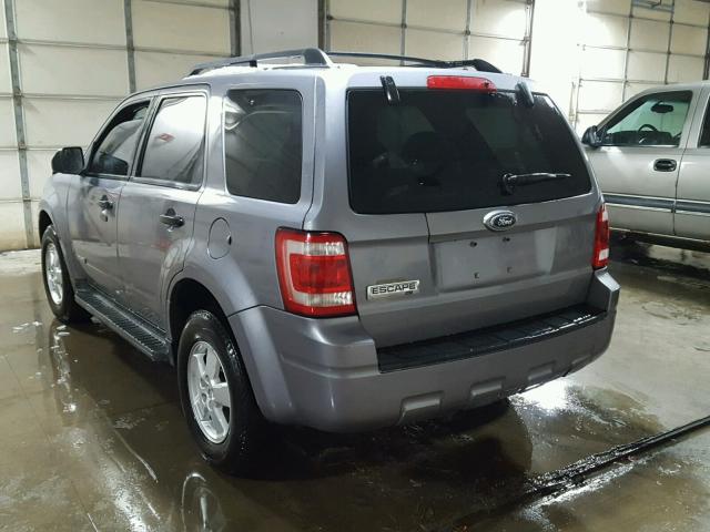 1FMCU03Z18KC91650 - 2008 FORD ESCAPE XLT GRAY photo 3