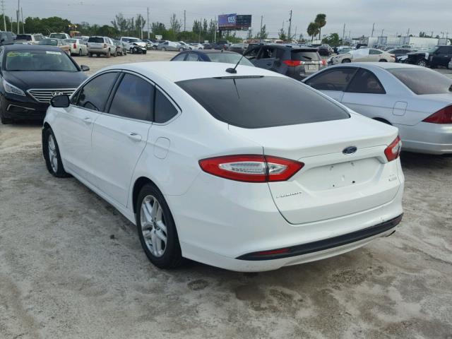 3FA6P0HD1ER330790 - 2014 FORD FUSION SE WHITE photo 3