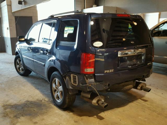 5FNYF48529B050082 - 2009 HONDA PILOT EXL BLUE photo 3