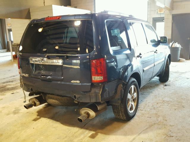 5FNYF48529B050082 - 2009 HONDA PILOT EXL BLUE photo 4