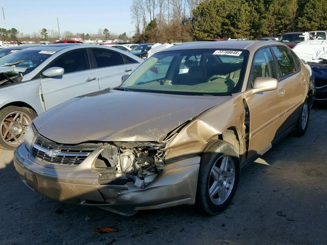 2G1WF52E259264406 - 2005 CHEVROLET IMPALA GOLD photo 2