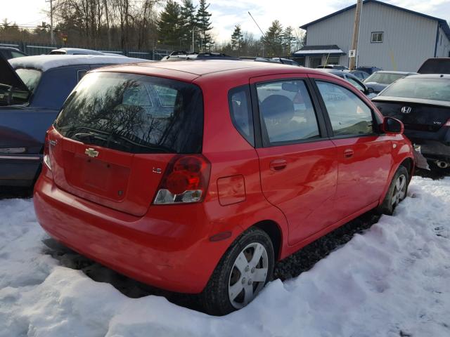 KL1TD666X7B757297 - 2007 CHEVROLET AVEO BASE RED photo 4