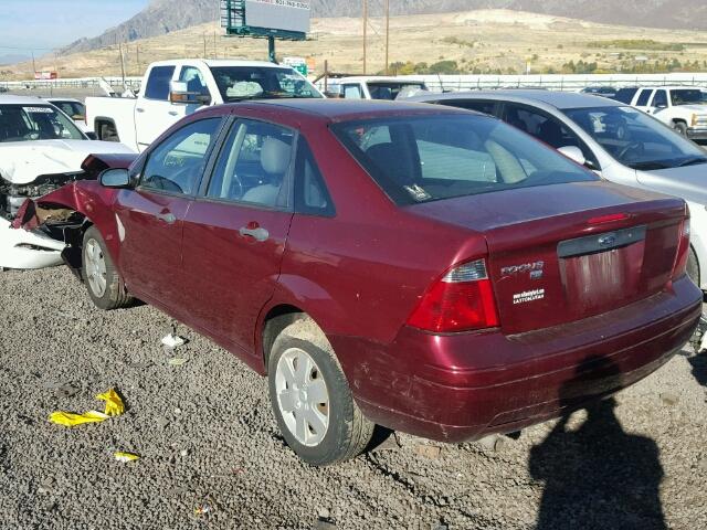 1FAFP34N57W143178 - 2007 FORD FOCUS ZX4 RED photo 3