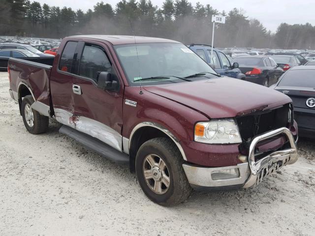 1FTRX14W14NA50342 - 2004 FORD F150 MAROON photo 1