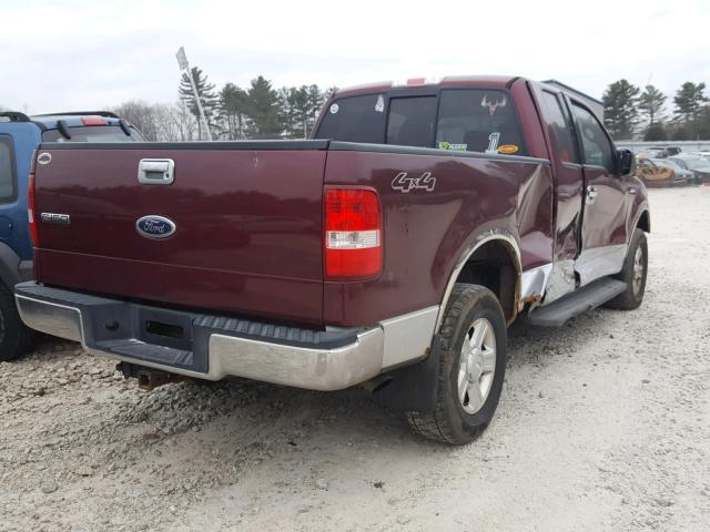 1FTRX14W14NA50342 - 2004 FORD F150 MAROON photo 4