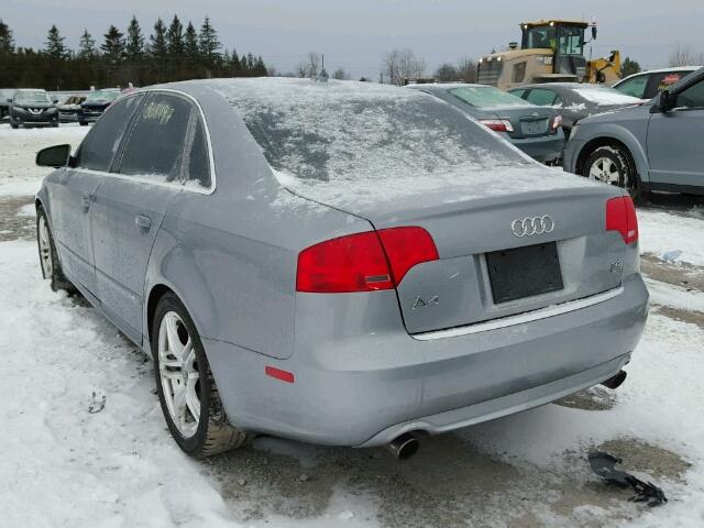 WAUDH78E57A185845 - 2007 AUDI A4 3.2 QUA GRAY photo 3