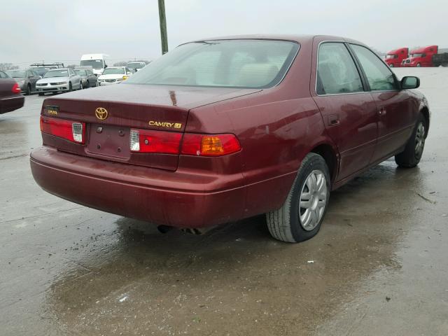 4T1BG22K91U801806 - 2001 TOYOTA CAMRY CE MAROON photo 4