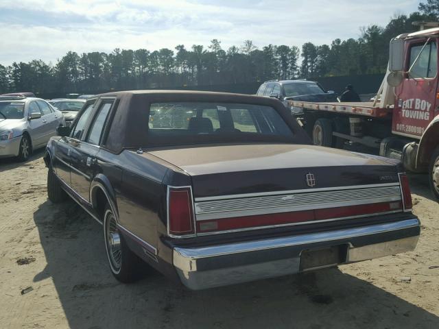 1LNBM81F2KY767332 - 1989 LINCOLN TOWN CAR MAROON photo 3