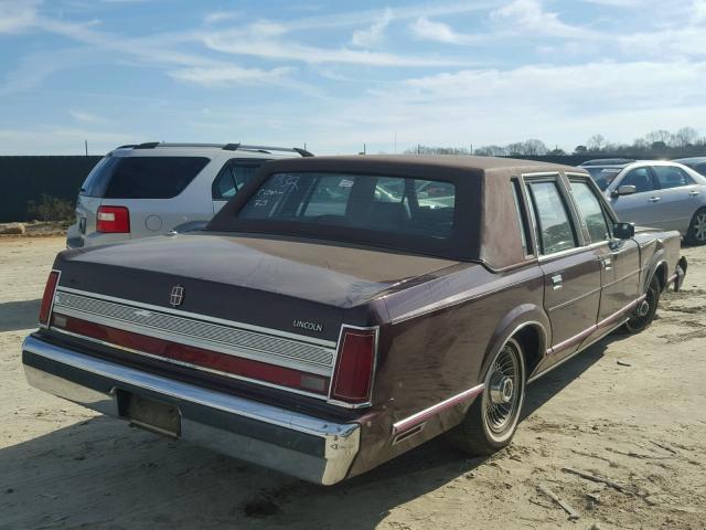 1LNBM81F2KY767332 - 1989 LINCOLN TOWN CAR MAROON photo 4