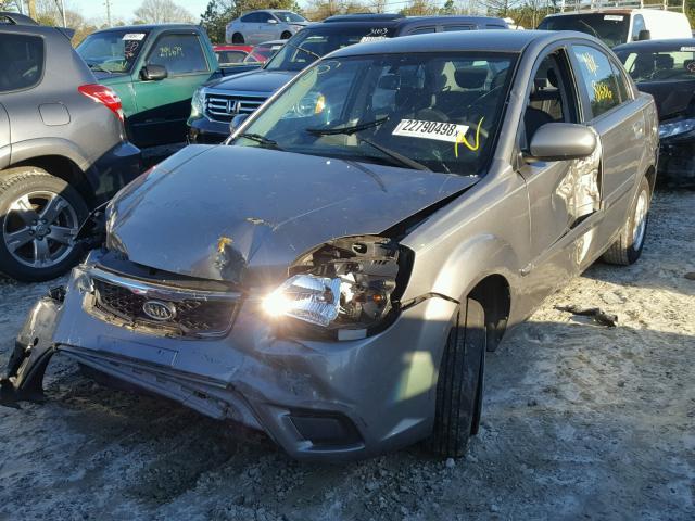 KNADH4A30B6955369 - 2011 KIA RIO BASE GRAY photo 10