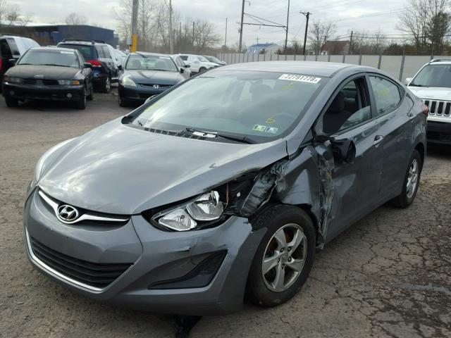 5NPDH4AE4EH472126 - 2014 HYUNDAI ELANTRA SE GRAY photo 2