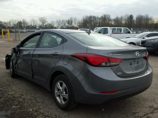 5NPDH4AE4EH472126 - 2014 HYUNDAI ELANTRA SE GRAY photo 3