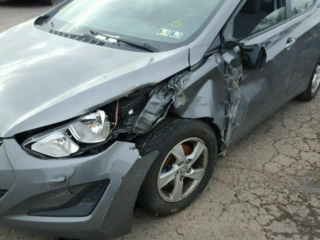 5NPDH4AE4EH472126 - 2014 HYUNDAI ELANTRA SE GRAY photo 9