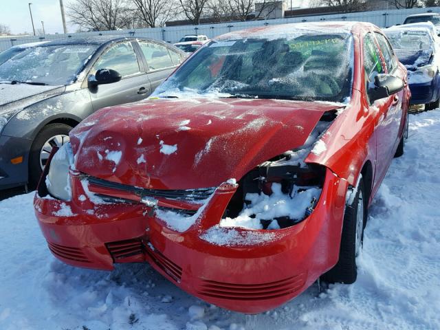 1G1AK55F877355386 - 2007 CHEVROLET COBALT LS RED photo 2