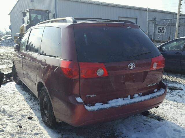 5TDZA22C26S502117 - 2006 TOYOTA SIENNA XLE RED photo 3