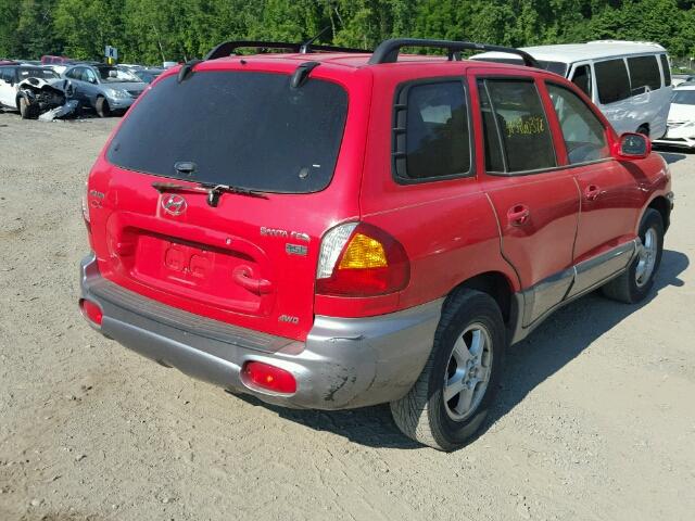 KM8SC73E84U749879 - 2004 HYUNDAI SANTA FE G RED photo 4