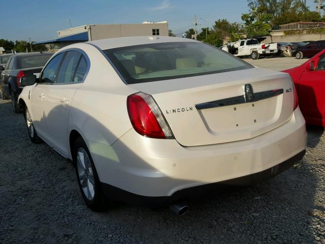 1LNHL9DR0CG805348 - 2012 LINCOLN MKS WHITE photo 3