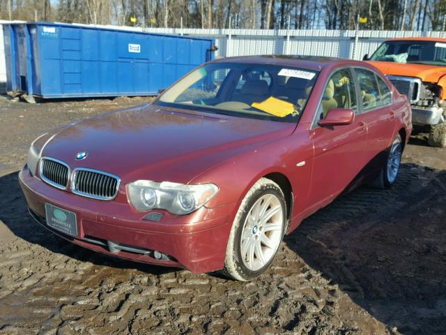 WBAGL63413DP63954 - 2003 BMW 745 I RED photo 2