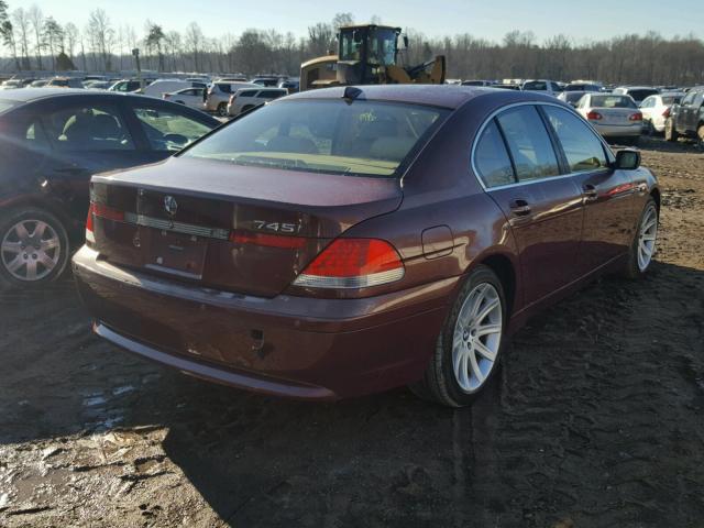 WBAGL63413DP63954 - 2003 BMW 745 I RED photo 4