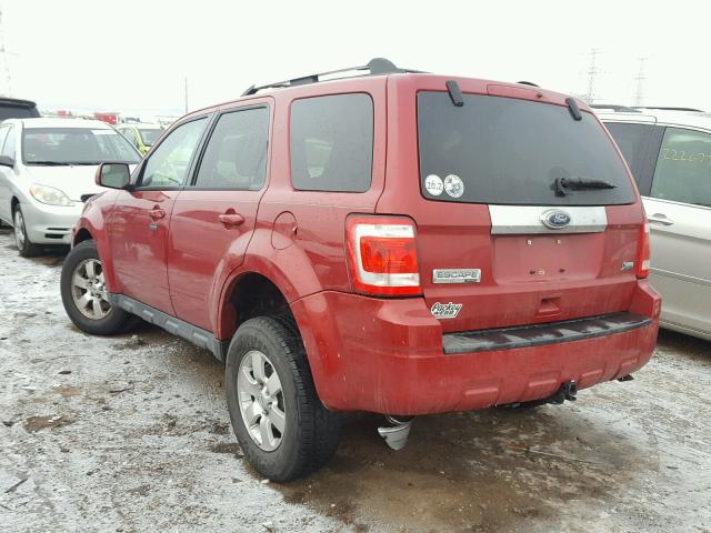 1FMCU9EG5AKC42893 - 2010 FORD ESCAPE LIM RED photo 3