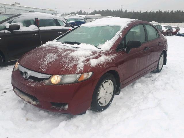 2HGFA16439H024097 - 2009 HONDA CIVIC DX-G RED photo 2