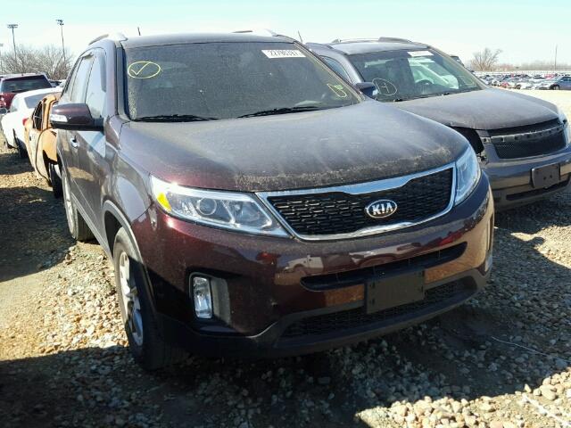 5XYKT4A70EG473109 - 2014 KIA SORENTO LX MAROON photo 1