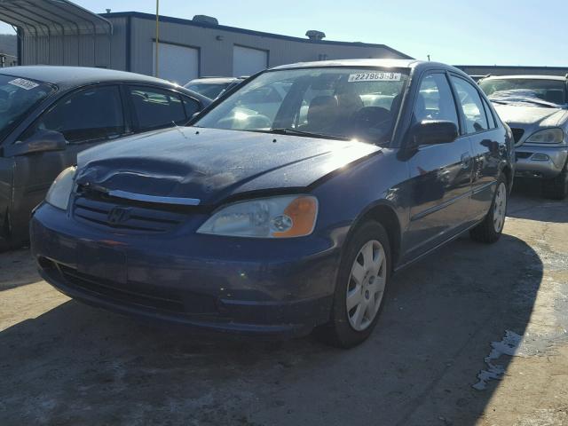 2HGES26712H514763 - 2002 HONDA CIVIC EX BLUE photo 2