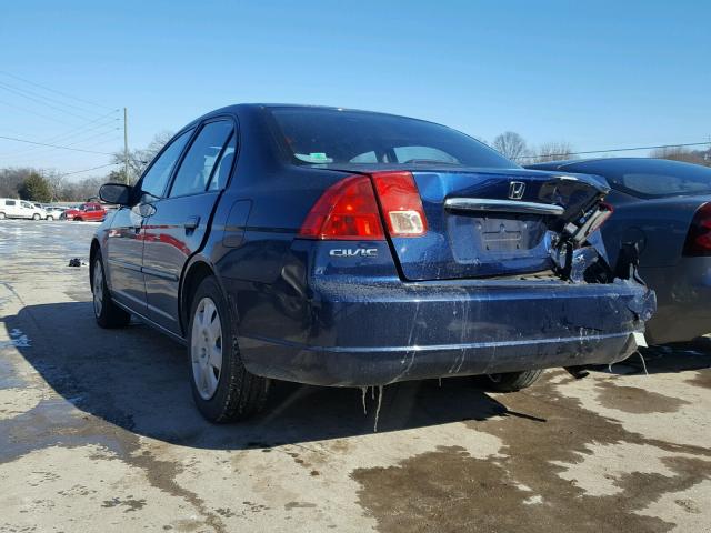 2HGES26712H514763 - 2002 HONDA CIVIC EX Mavi foto 3