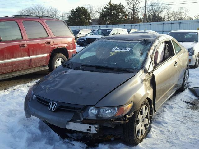 2HGFG12677H540496 - 2007 HONDA CIVIC LX GRAY photo 2