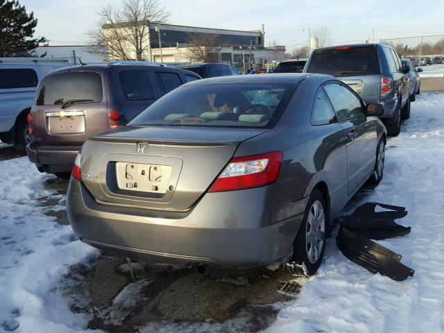 2HGFG12677H540496 - 2007 HONDA CIVIC LX GRAY photo 4