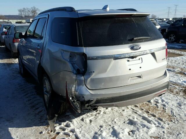 1FM5K8D8XHGD16146 - 2017 FORD EXPLORER X SILVER photo 3