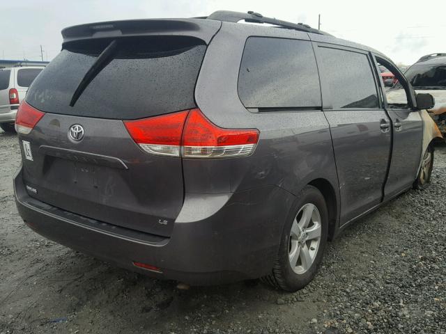 5TDKK3DC7CS260857 - 2012 TOYOTA SIENNA LE GRAY photo 4