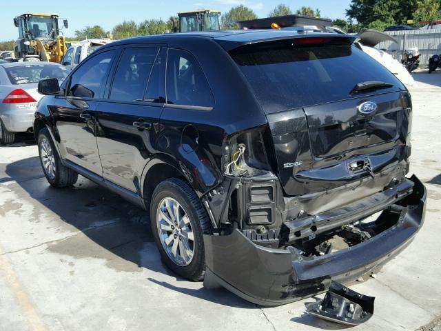 2FMDK3JC8ABB72097 - 2010 FORD EDGE SEL BLACK photo 3