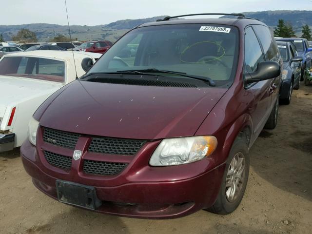 2B4GP44382R739676 - 2002 DODGE GRAND CARA BURGUNDY photo 2