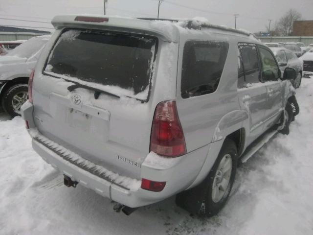 JTEBU14R638010478 - 2003 TOYOTA 4RUNNER SR SILVER photo 4