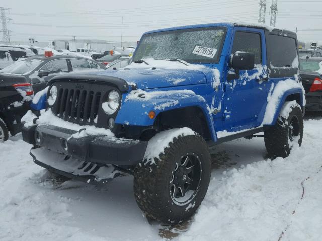 1C4AJWAG4FL614735 - 2015 JEEP WRANGLER S BLUE photo 2