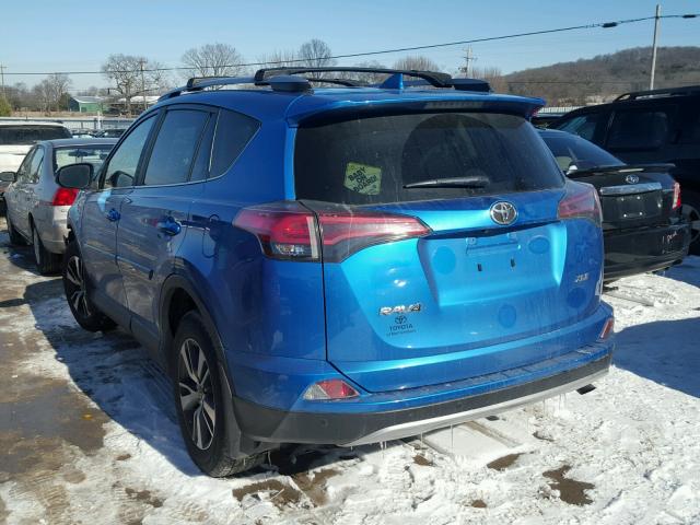 JTMWFREVXHJ124042 - 2017 TOYOTA RAV4 XLE BLUE photo 3