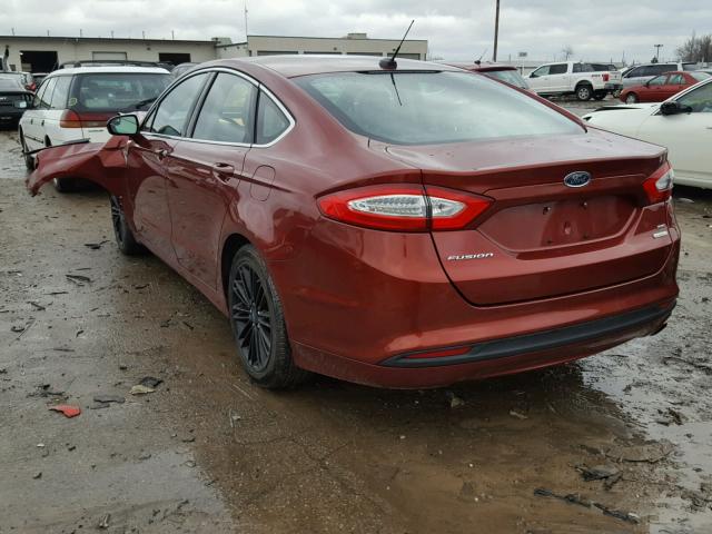 3FA6P0HD2ER247031 - 2014 FORD FUSION SE ORANGE photo 3